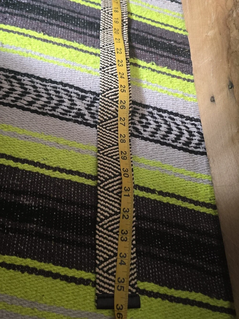Woven Black & Cream Belt with Rattan Buckle